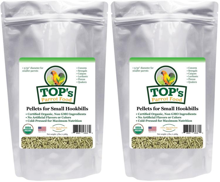 TOP’s Small Hookbills – granulés BIO pour calopsittes et petits perroquets, 1,36 kg  od ParrotPlanet.fr