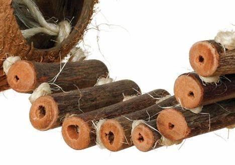 Kokosowy Domek - drabinka,  lub zabawka dla wszystkich papug od ParrotPlanet.pl