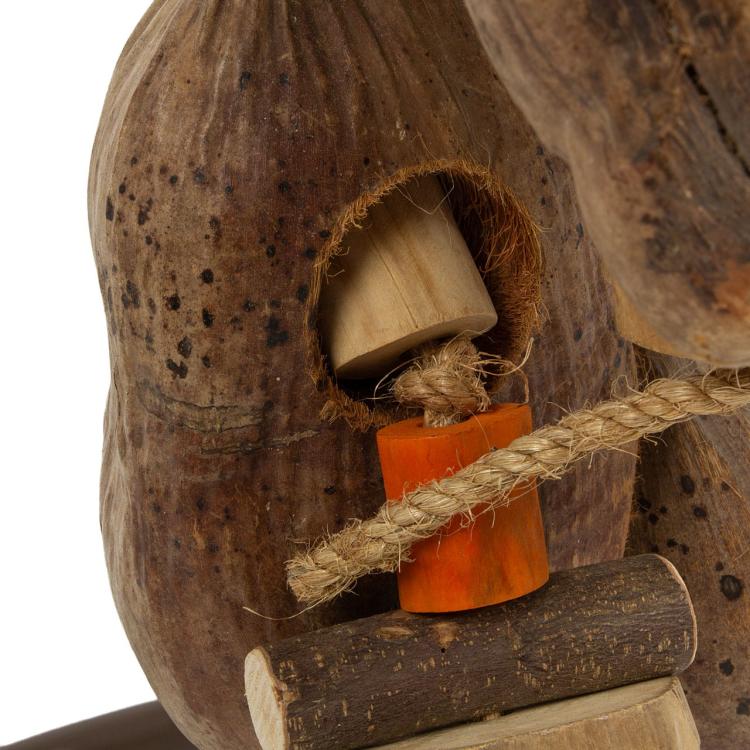 Gigantyczna zabawka z kokosami - drewniana zabawka dla dużych papug - 6,2 kg od ParrotPlanet.pl