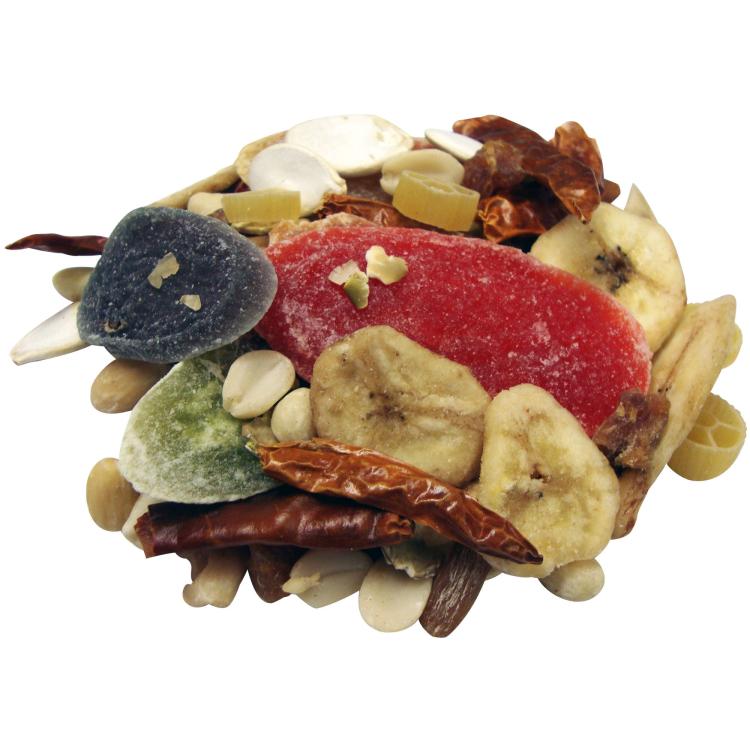 Tropical Carnival Spicy Santa Fe™ Parrot Treat - Mieszanka egzotycznych przysmaków z chrupiącym makaronem, oraz nutą pikanterii z papryczek chili dla dużych papug (żako, amazonka, kakadu, ary) 340g od ParrotPlanet.pl