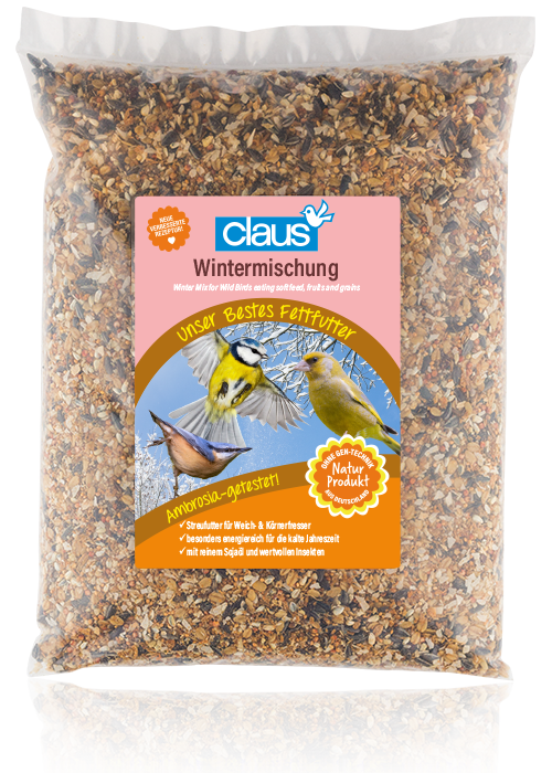 Claus Set Wintermischung + Futtersäule - Claus Zestaw "Mieszanka Zimowa" + Karmnik dla ptaków dzikich i ogrodowych 1kg od ParrotPlanet.pl