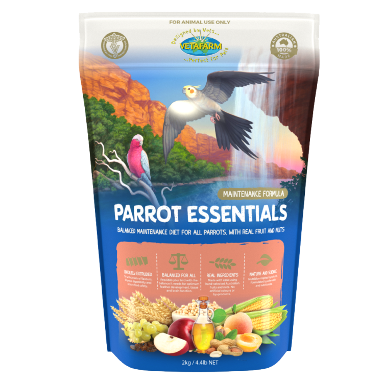 VETAFARM- PARROT ESSENTIALS - Całoroczny granulat ORZECHOWO-OWOCOWY dla WSZYSTKICH PAPUG 350g od ParrotPlanet.pl