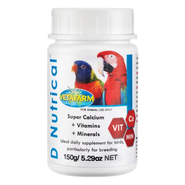Vetafarm - D'Nutrical Pdr - WETERYNARYJNY Suplement Wapnia dla wszystkich papug 150g od ParrotPlanet.pl