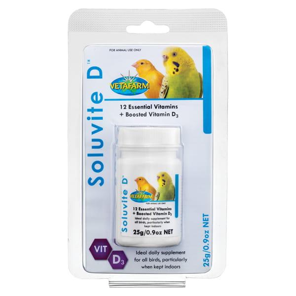 Vetafarm - Soluvite D - Suplement witaminowy - MULTIWITAMINA dla papug 25g od ParrotPlanet.pl