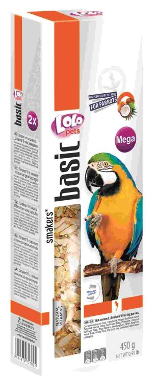 LoLo Pets BASIC- SMAKERSY MEGA ORZECHOWO-OWOCOWE DLA DUŻYCH PAPUG 450 g  od ParrotPlanet.pl