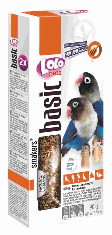 LoLo Pets Basic -Smakers MIODOWY DEDYKOWANY DLA NIEROZŁĄCZEK 90g (2x45g) od ParrotPlanet.pl