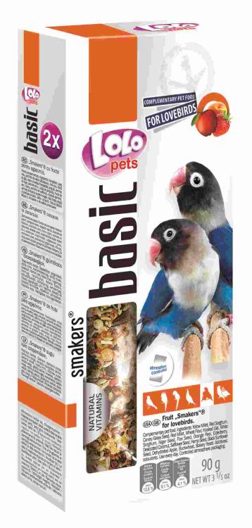 LoLo Pets Basic -Smakers OWOCOWY DEDYKOWANY DLA NIEROZŁĄCZEK 90g (2x45g) od ParrotPlanet.pl