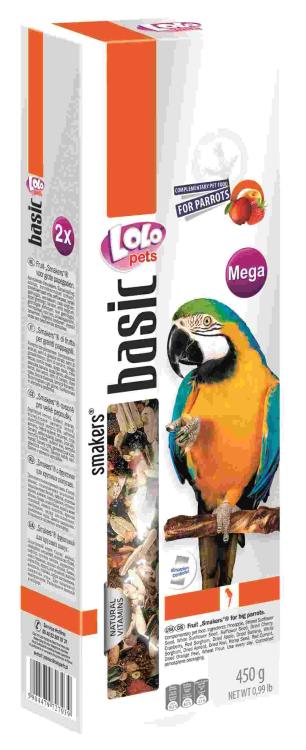 LoLo Pets BASIC- SMAKERSY MEGA OWOCOWE DLA DUŻYCH PAPUG 450 g  od ParrotPlanet.pl