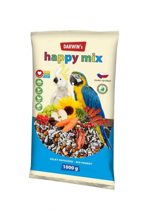 Nutrin Darwin's Big Parrot Happy MIX - wzbogacony pokarm dla dużych papug 1kg od ParrotPlanet.pl