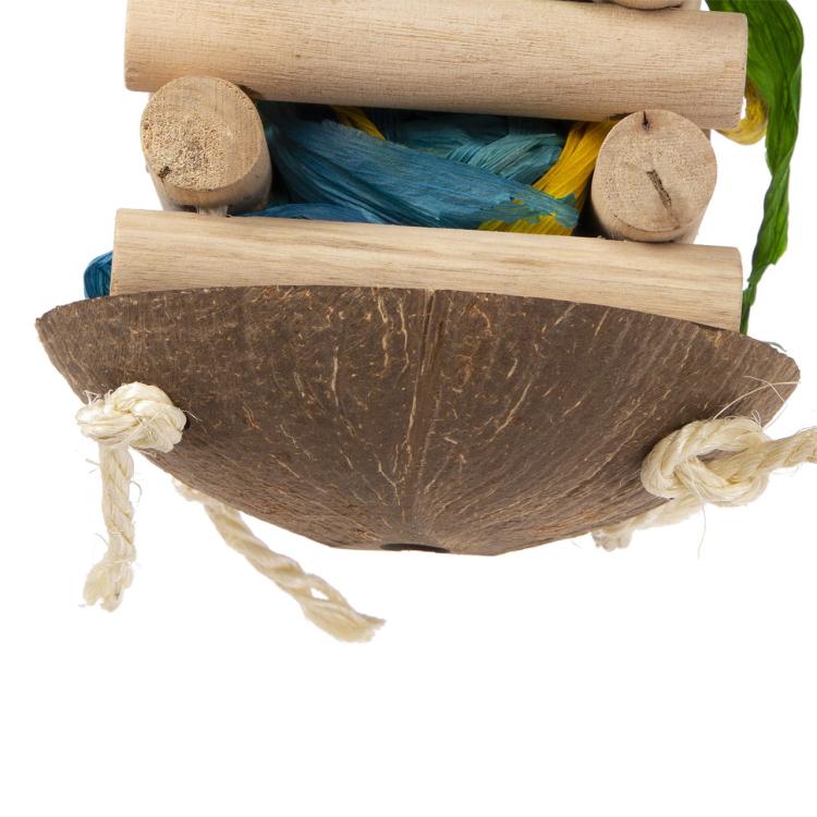 Kokosowa chatka żerująca - zabawka dla wszystkich papug od ParrotPlanet.pl