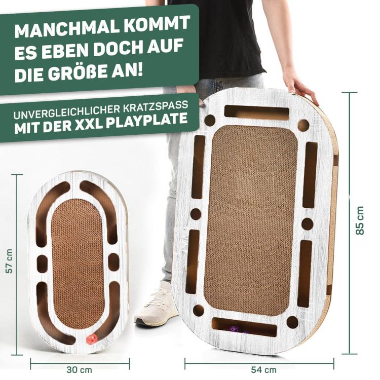 PlayPlate - CanadianCat - Plac zabaw dla kota z drapakiem - jasnoszary od ParrotPlanet.pl