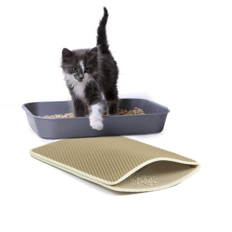 Magiczna Mata pod kuwetę Dwuwarstwowa | Canadian Cat | beżowa | mała od ParrotPlanet.pl