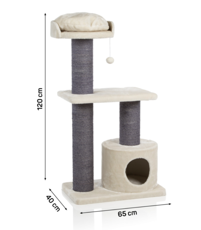 Drapak Maine Coon 120 | Canadian Cat | kremowy | kolumny średnica 15 cm | XXL od ParrotPlanet.pl