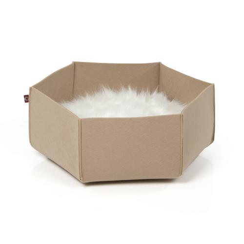 AVA | Legowisko Kosz dla kota z filcu | Canadian Cat | rozmiar L | kremowy od ParrotPlanet.pl