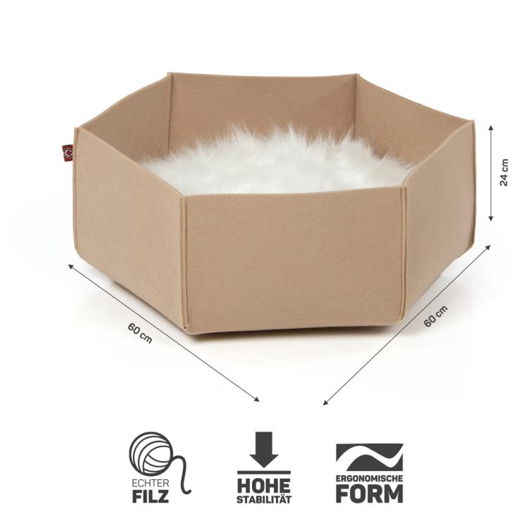 AVA | Legowisko Kosz dla kota z filcu | Canadian Cat | rozmiar L | kremowy od ParrotPlanet.pl