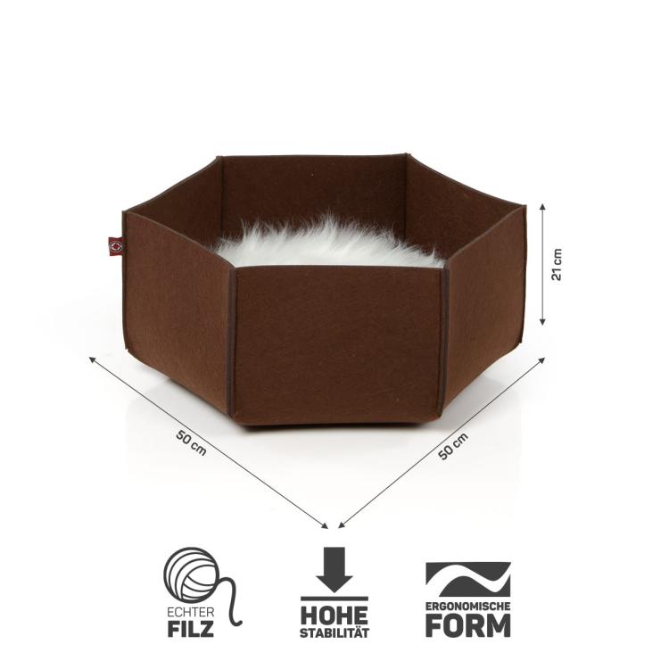 AVA | Legowisko Kosz dla kota z filcu | Canadian Cat | rozmiar M | brąz od ParrotPlanet.pl