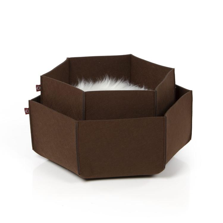 AVA | Legowisko Kosz dla kota z filcu | Canadian Cat | rozmiar M | brąz od ParrotPlanet.pl