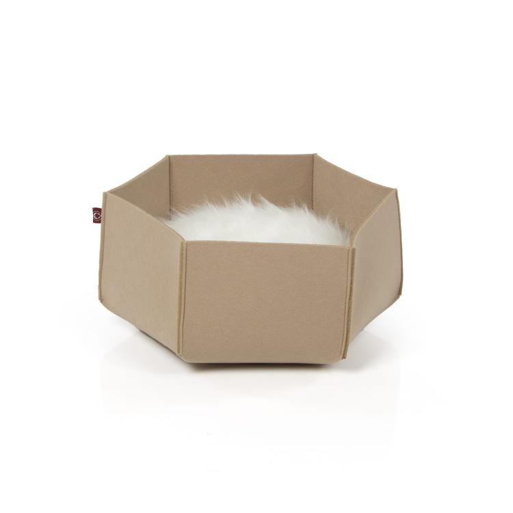 AVA | Legowisko Kosz dla kota z filcu | Canadian Cat | rozmiar M | kremowy od ParrotPlanet.pl