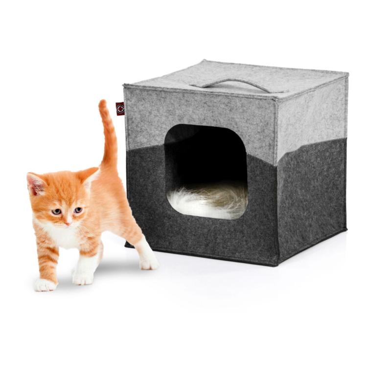 Kocia Kostka| legowisko dla kotów | Canadian Cat | kompatybilne z meblami IKEA | szare od ParrotPlanet.pl
