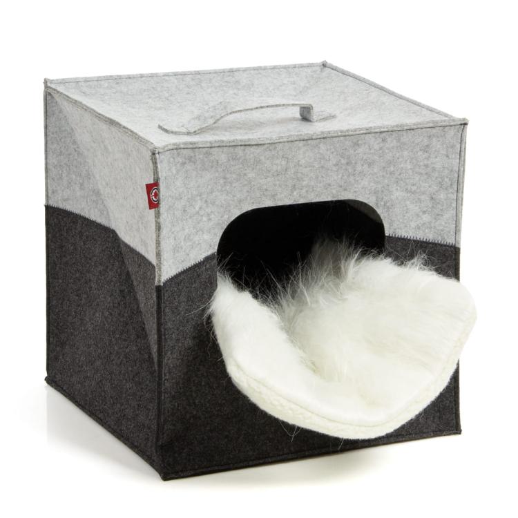 Kocia Kostka| legowisko dla kotów | Canadian Cat | kompatybilne z meblami IKEA | szare od ParrotPlanet.pl