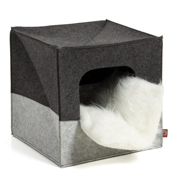 Kocia Kostka| legowisko dla kotów | Canadian Cat | kompatybilne z meblami IKEA | szare od ParrotPlanet.pl