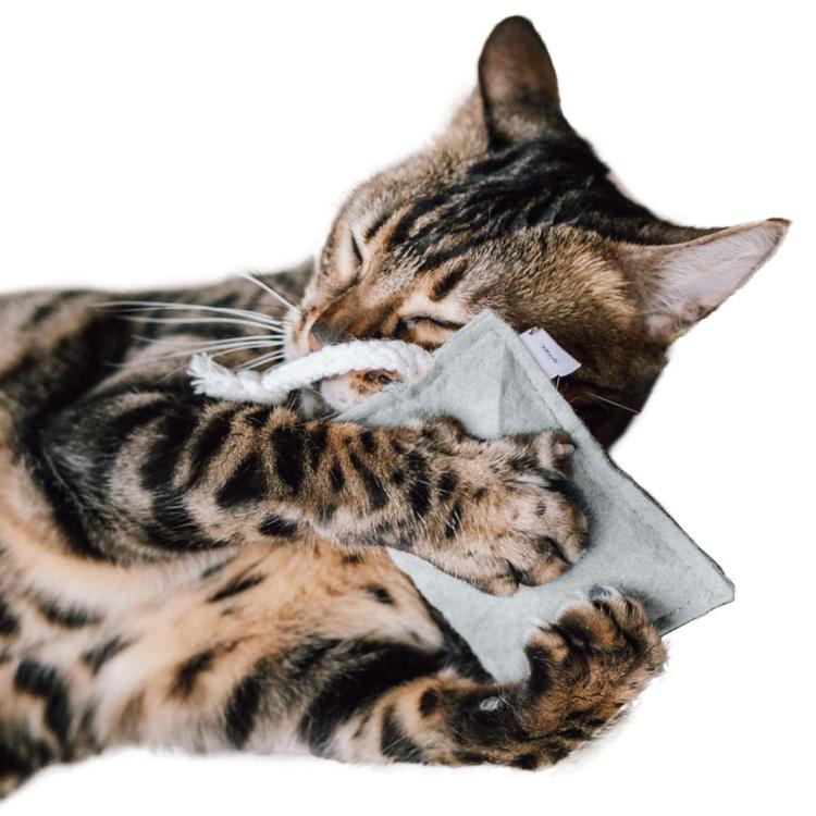 Poduszeczka do Przytulania dla kota| Canadian Cat | FELTY | jasnoszara | kocimiętka 5g od ParrotPlanet.pl