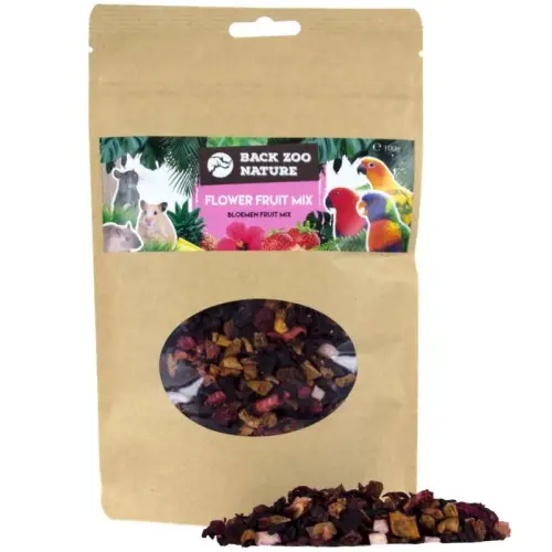 Back Zoo Nature Flower Fruit Mix – mélange de fleurs et fruits séchés pour perroquets, 100 g ParrotPlanet.fr