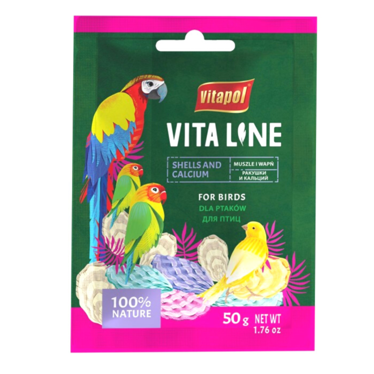 Vitapol VITALINE MUSZLE+WAPŃ dla papug od ParrotPlanet.pl