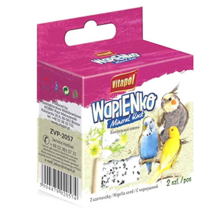Vitapol Wapienko - Kostka wapienna z czarnuszką dla ptaków od ParrotPlanet.pl
