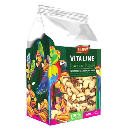 Vitapol VITALINE - Mix orzechowy dla wszystkich papug 200g od ParrotPlanet.pl
