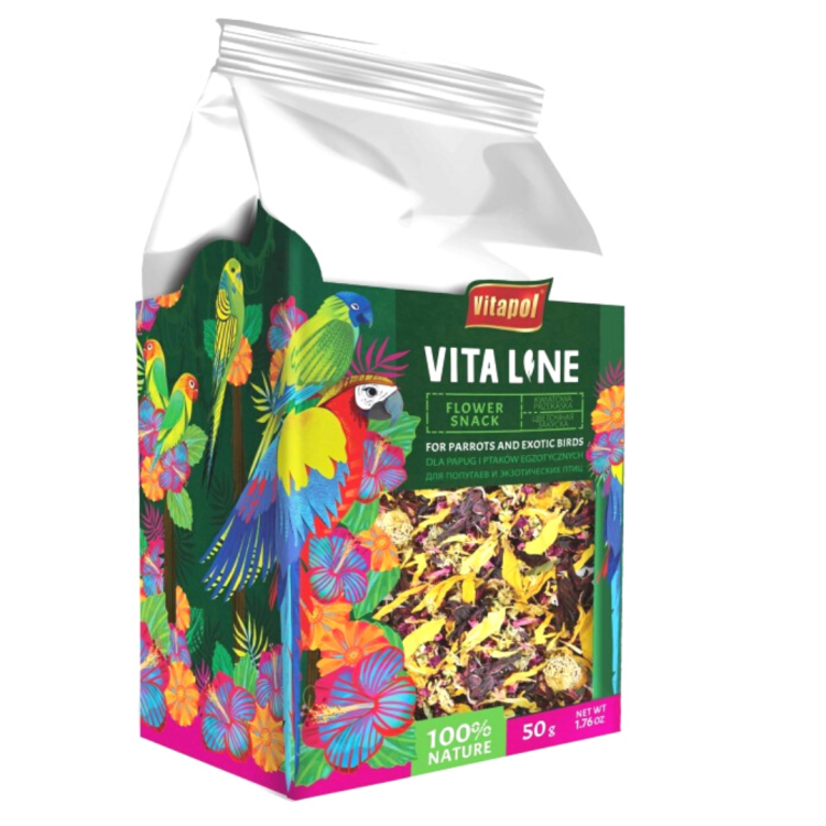 Vitapol VITALINE - Kwiatowa przekąska dla wszystkich papug 50g od ParrotPlanet.pl