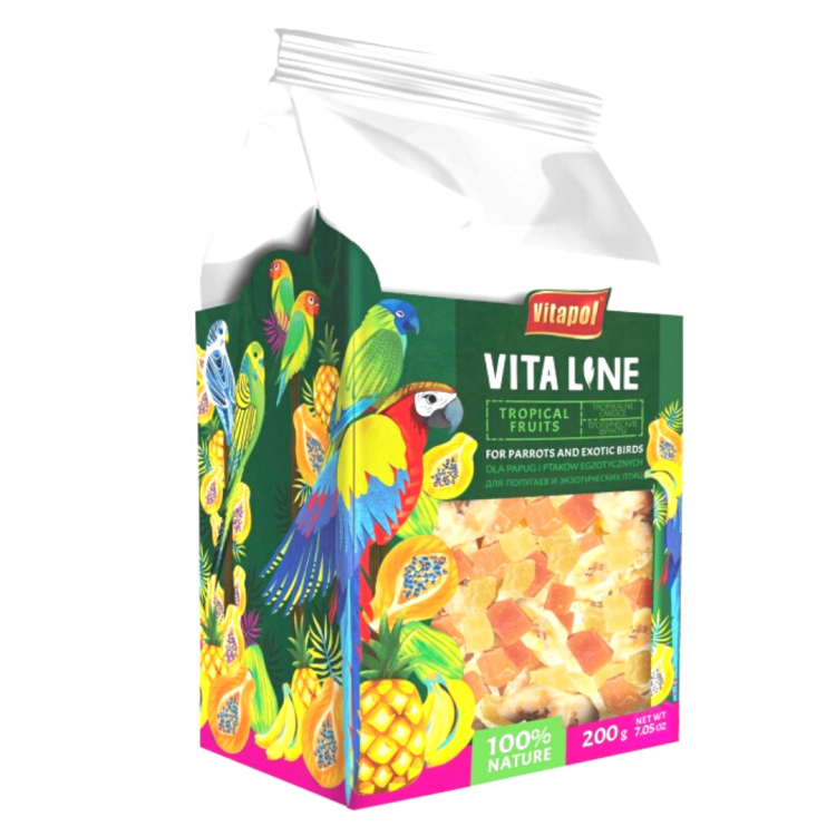 Vitapol VITALINE - Tropikalne owoce dla wszystkich papug 200g od ParrotPlanet.pl