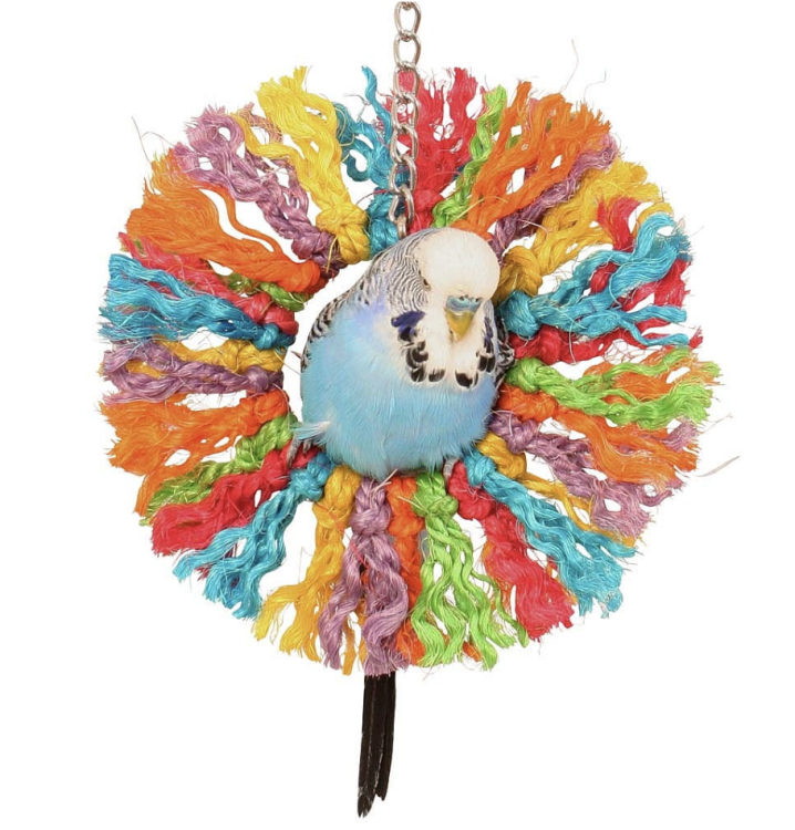 Rainbow Sisal - zabawka dla małych i średnich papug od ParrotPlanet.pl