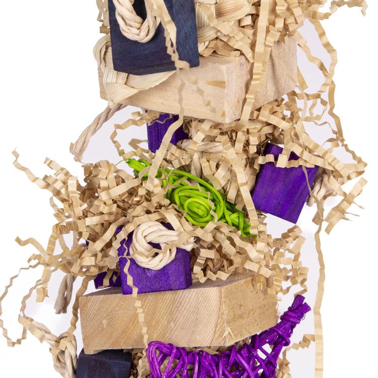 Purple Shreddy - zabawka dla średnich i dużych papug od ParrotPlanet.pl