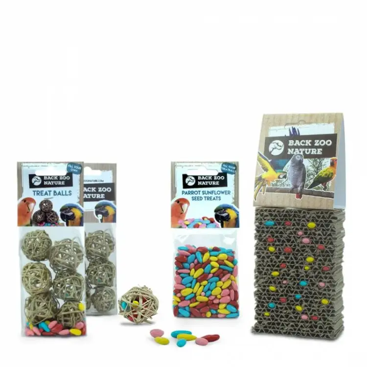Balles en osier avec graines de tournesol pour perroquets – jouet de foraging naturel, 6 pièces ParrotPlanet.fr