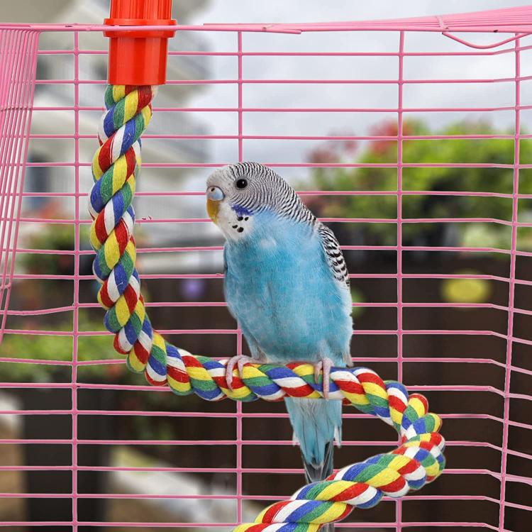 ZIG ZAG - Kolorowa Żerdka Bawełniana rozm.S - dla małych papug od ParrotPlanet.pl