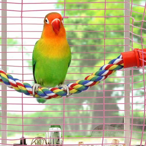ZIG ZAG - Kolorowa Żerdka Bawełniana rozm.S - dla małych papug od ParrotPlanet.pl