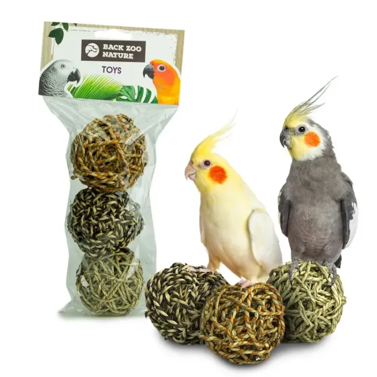 Naturalne Piłki z Trawy Morskiej Małe - zestaw 3 szt rozm.M dla wszystkich papug od ParrotPlanet.pl