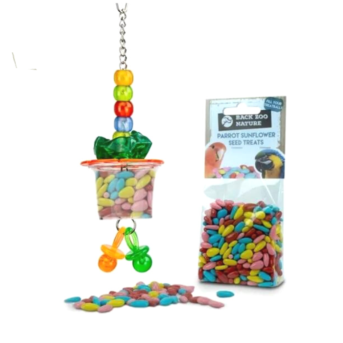 Karmik z łakociami "Smoczek" - zabawka do żerowania dla wszystkich papug  od ParrotPlanet.pl