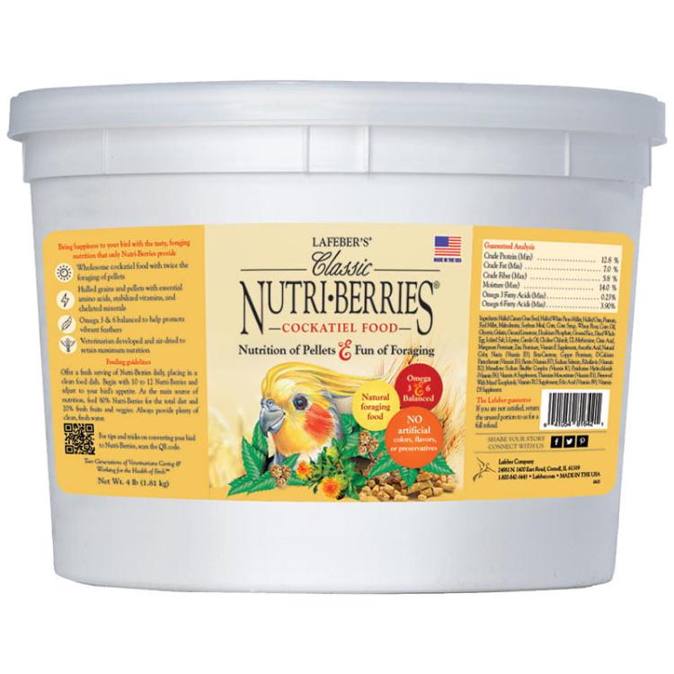 Lafeber Nutri-Berries Classic Cockatiel – boules nutritives pour petits et moyens perroquets, 1,81 kg ParrotPlanet.fr