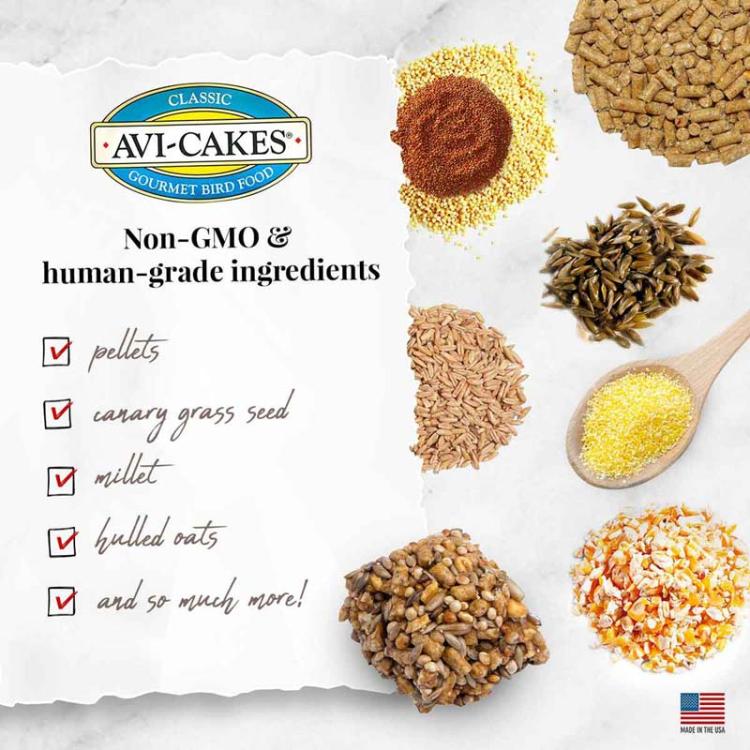 Lafeber Original AviCakes for Cockatiels - Zbilansowany pokarm: ziarno z granulatem w kształcie ciasteczka dla nimf i innych papug 230g od ParrotPlanet.pl