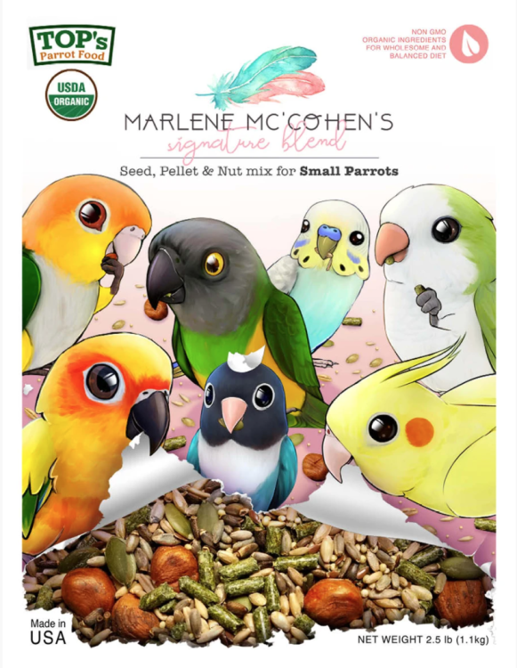 TOP’s by Marlene Mc’Cohen – mélange BIO de graines et granulés pour petits perroquets, 1,13 kg ParrotPlanet.fr