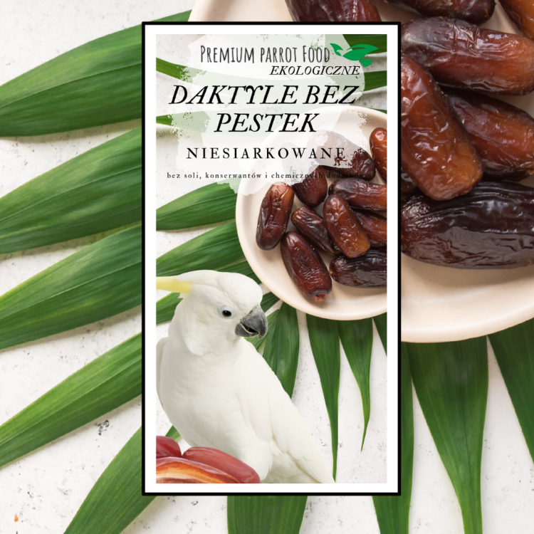 Premium Parrot Food- Ekologiczne daktyle dla wszystkich papug 100g od ParrotPlanet.pl