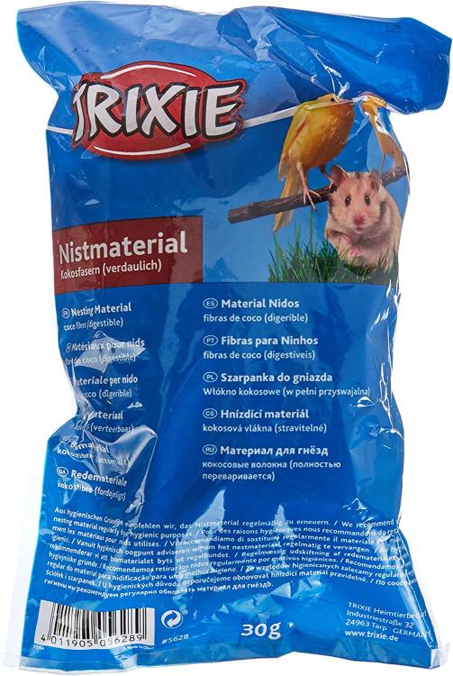 Szarpanka do gniazdka - KOKOSOWA- dla papug i innych ptaków egzotycznych - ciemna 30g