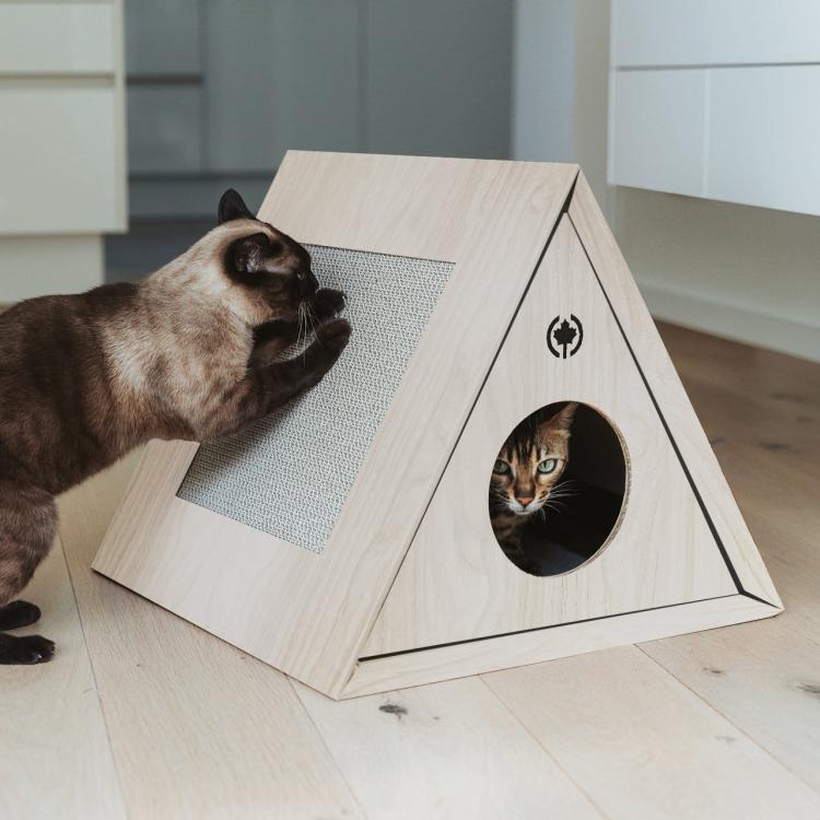 Triangle House | Kryjówka, drapak, jaskinia | Canadian Cat | Biały od ParrotPlanet.pl