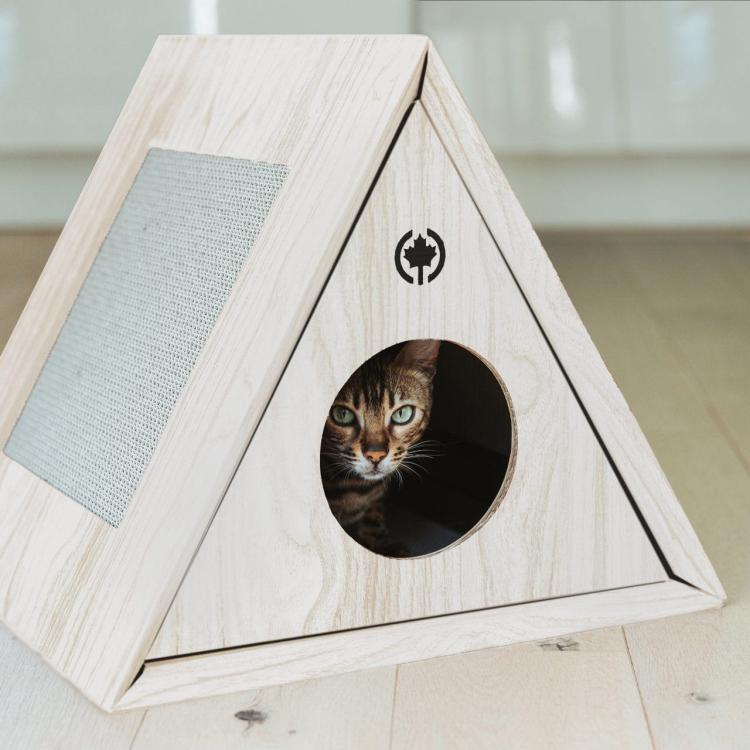 Triangle House | Kryjówka, drapak, jaskinia | Canadian Cat | Biały od ParrotPlanet.pl