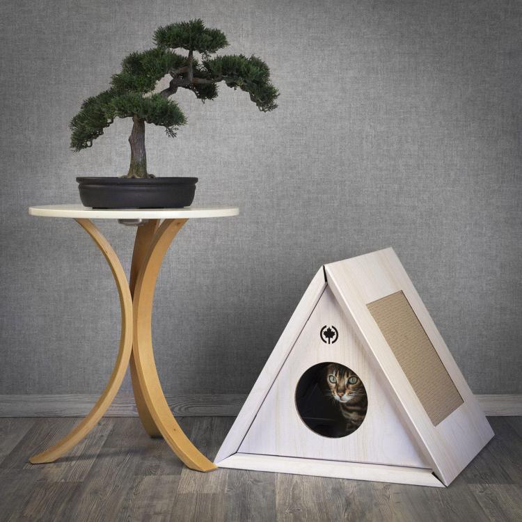 Triangle House | Kryjówka, drapak, jaskinia | Canadian Cat | Biały od ParrotPlanet.pl