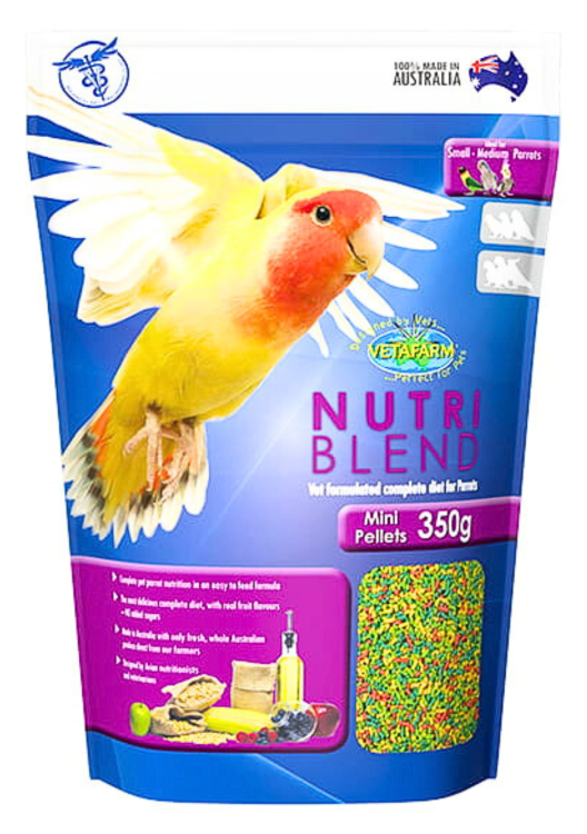 VETAFARM- NutriBlend MINI PELLETS - Całoroczny granulat dla małych papug 350g od ParrotPlanet.pl