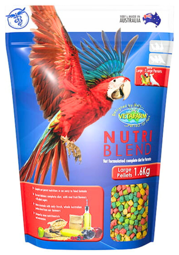 VETAFARM- NUTRIBlend LARGE PELLETS - Całoroczny OWOCOWY granulat dla ar i innych dużych papug 1,6kg  od ParrotPlanet.pl
