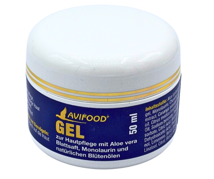 Avifood Gel 50 ml - Żel do Pielęgnacji Skóry Papug z Sokiem z Liści Aloe Vera i Naturalnymi Olejkami | Nawilżająca Pielęgnacja od ParrotPlanet.pl